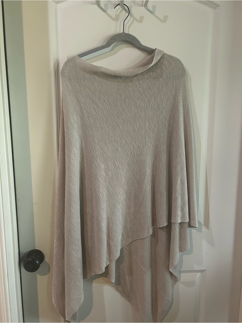 Light Tan J.Jill Women's Draped Knit Poncho Sweater OS